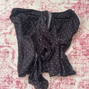 Black Sheer Polka Dot Scarf